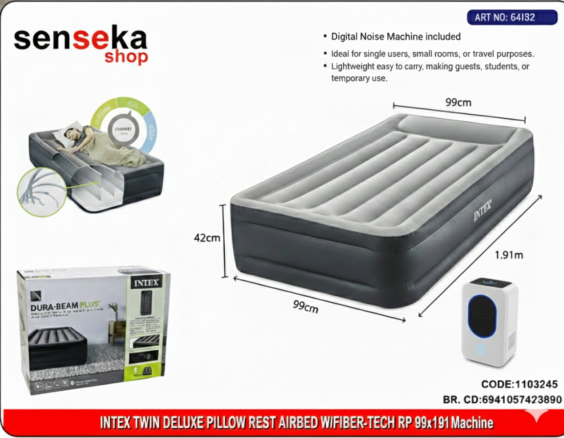 Intex Inflatable Air Bed – Standard & Premium Quality | Comfortable Sleep Anywhere