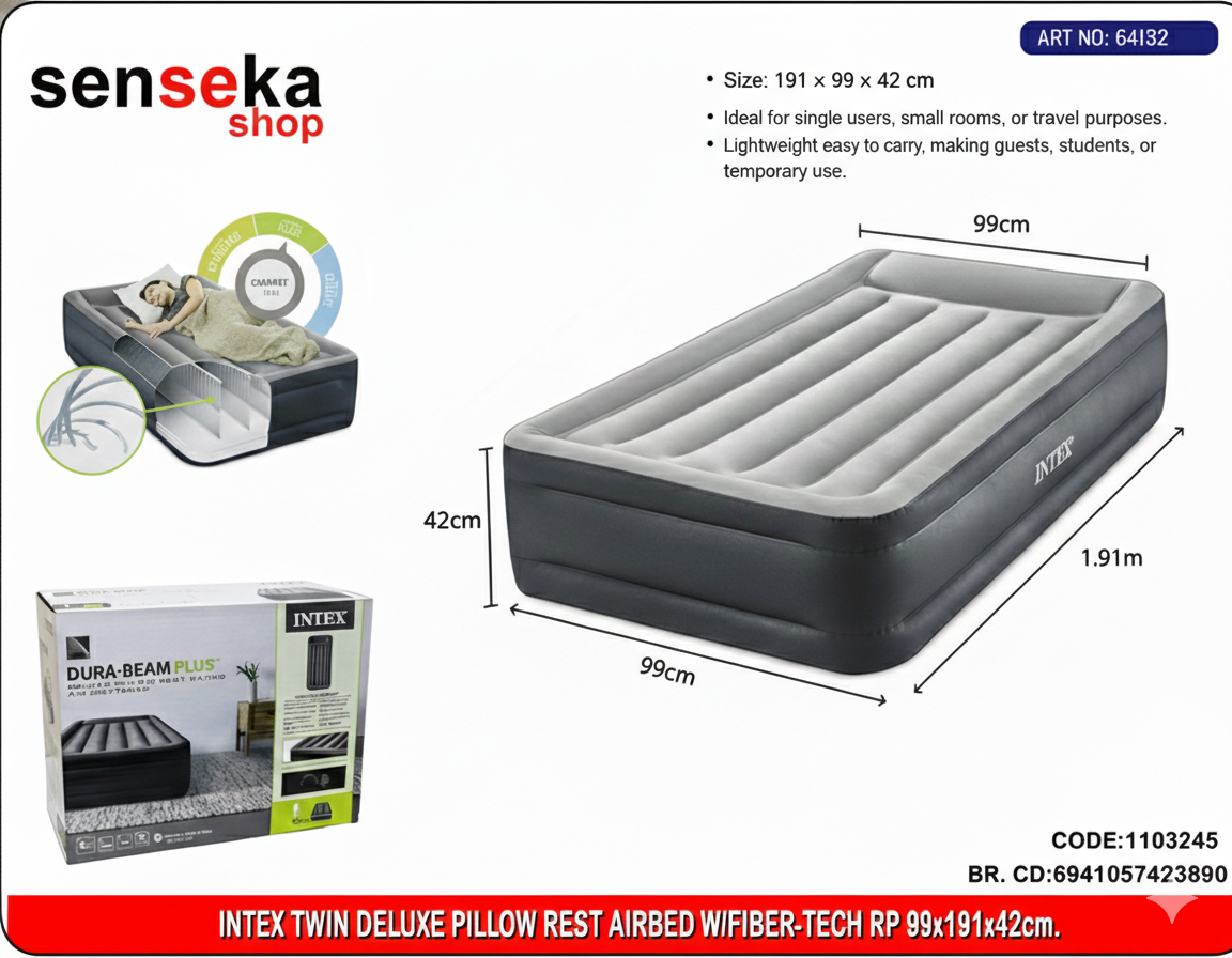 Intex Inflatable Air Bed – Standard & Premium Quality | Comfortable Sleep Anywhere